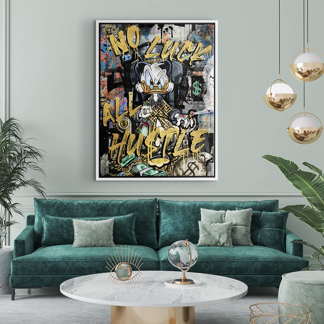 No Luck Hustle Duck Canvas Print