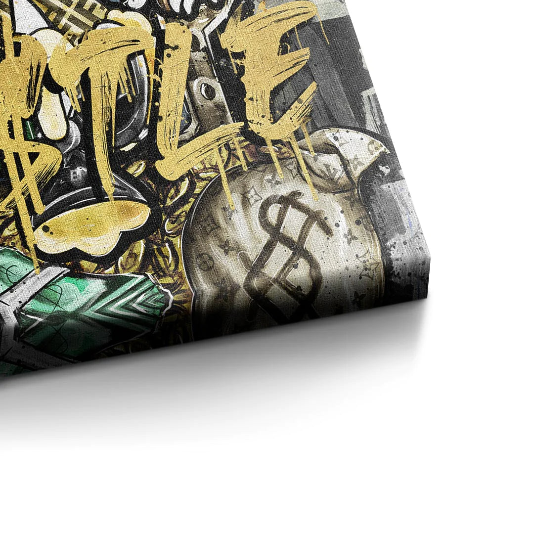 No Luck Hustle Duck Kanvas Tablo