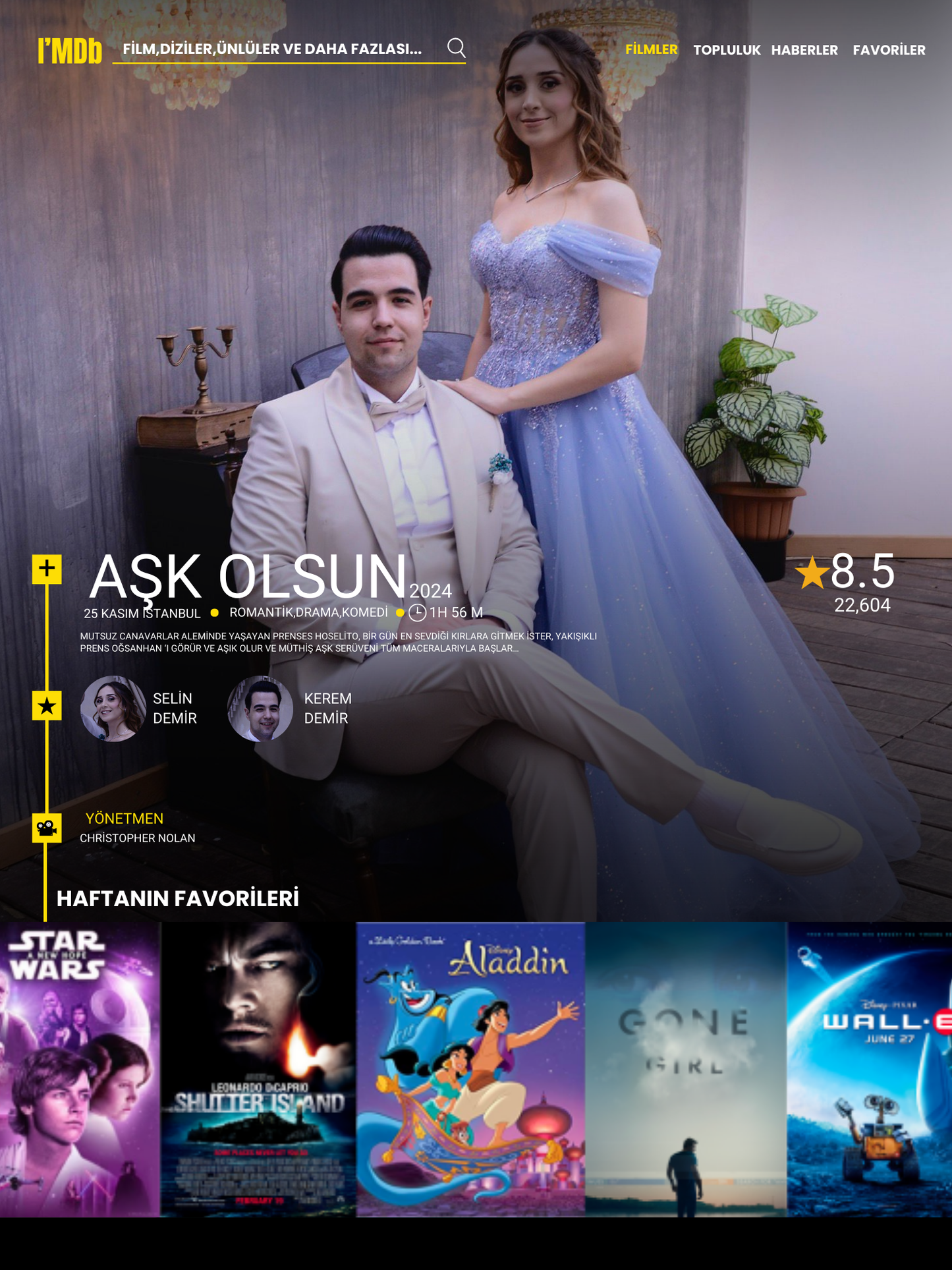 Kişiye Özel Film Tablosu
