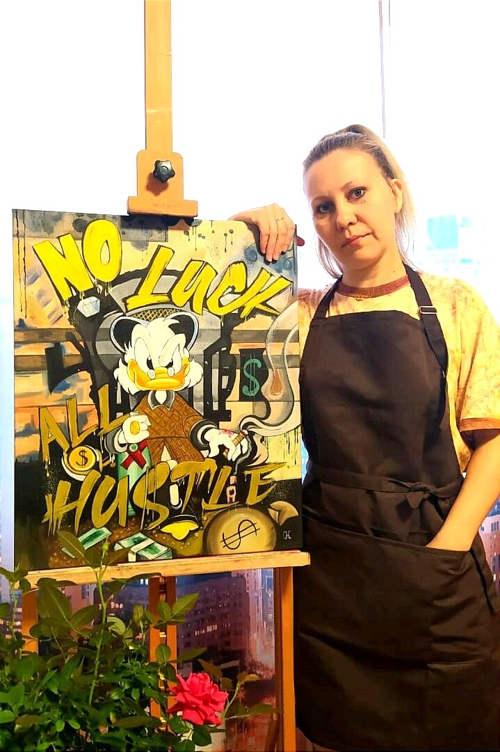 No Luck Hustle Duck Canvas Print