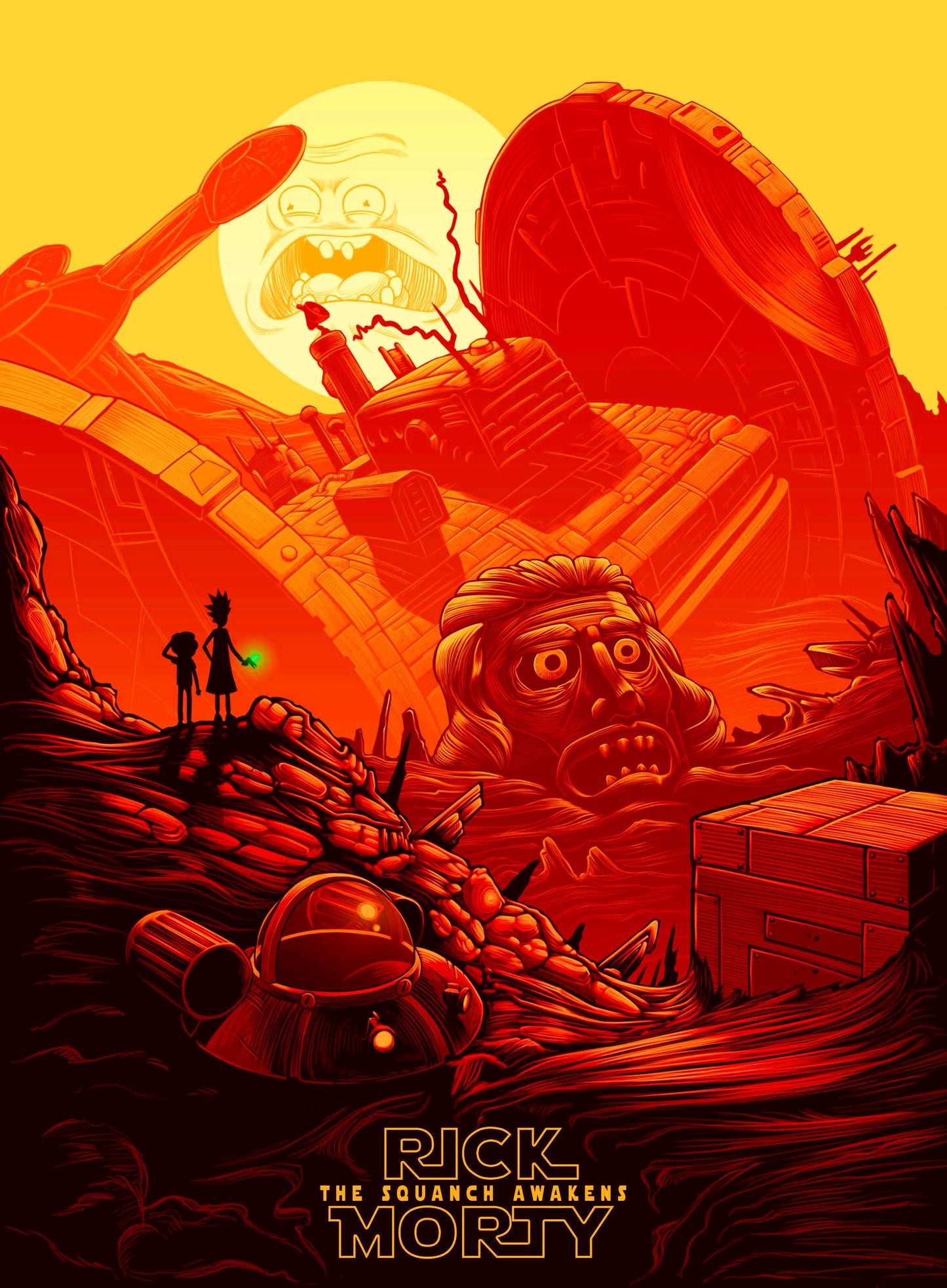 Rick and Morty Space Wars Canvas Print