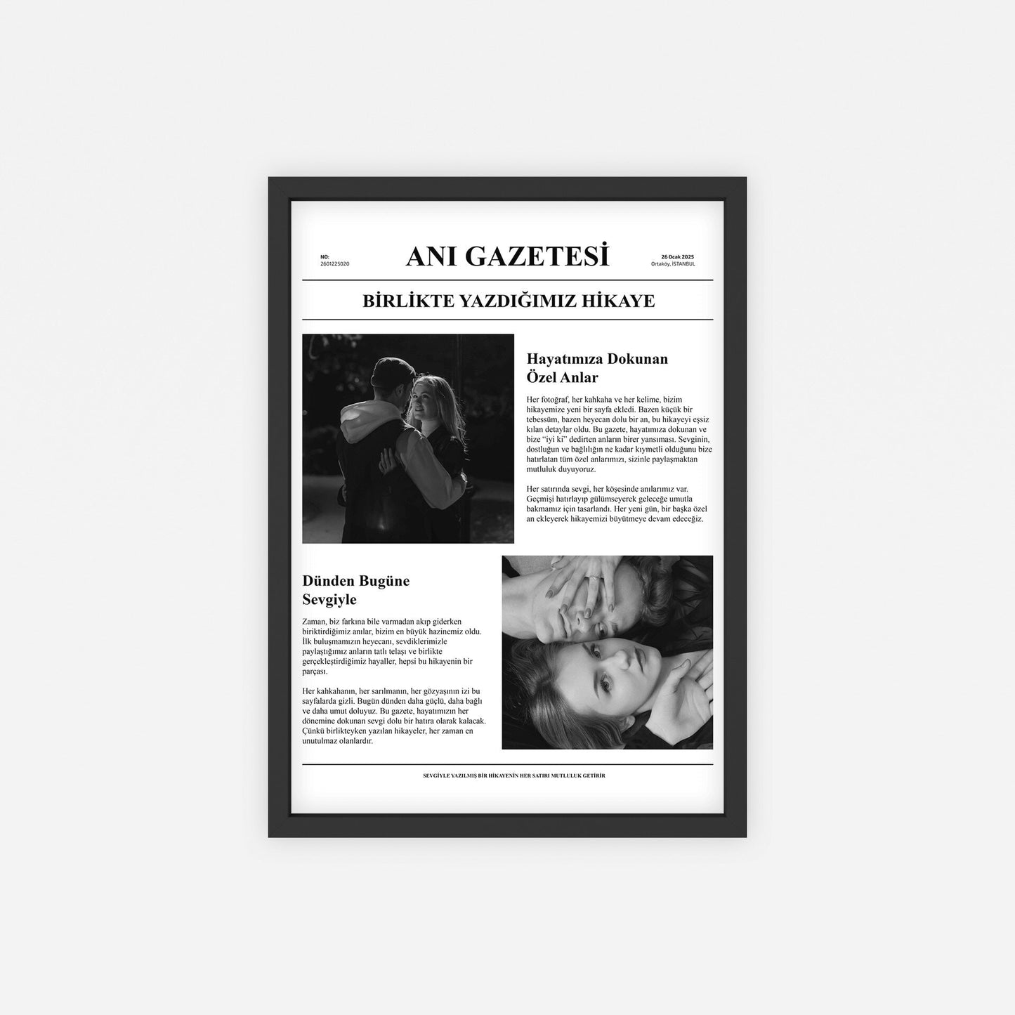 Portalhane Kişiye Özel Anı Gazetesi