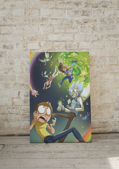 Rick and Morty Evreni Kanvas Tablo