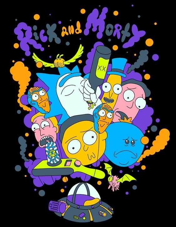 Futuristik Rick and Morty Kanvas Tablo